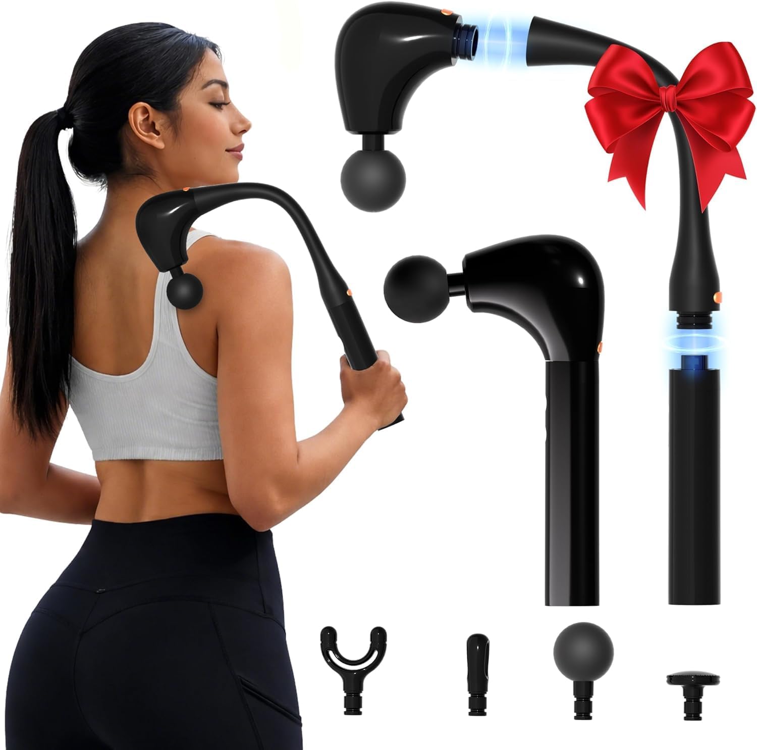 Massage Gun Deep Tissue 2-in-1 Detachable with Extension Handle