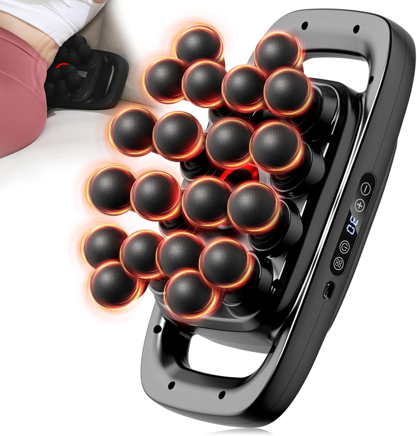 20-Head Massage Gun Deep Tissue for Back and Legs, 3 Modes, 30 Levels