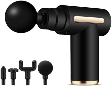 Portable Massage Gun Deep Tissue, Percussion Handheld Muscle Massager Tool, Ideal Gifts for Home & Travel (Black)